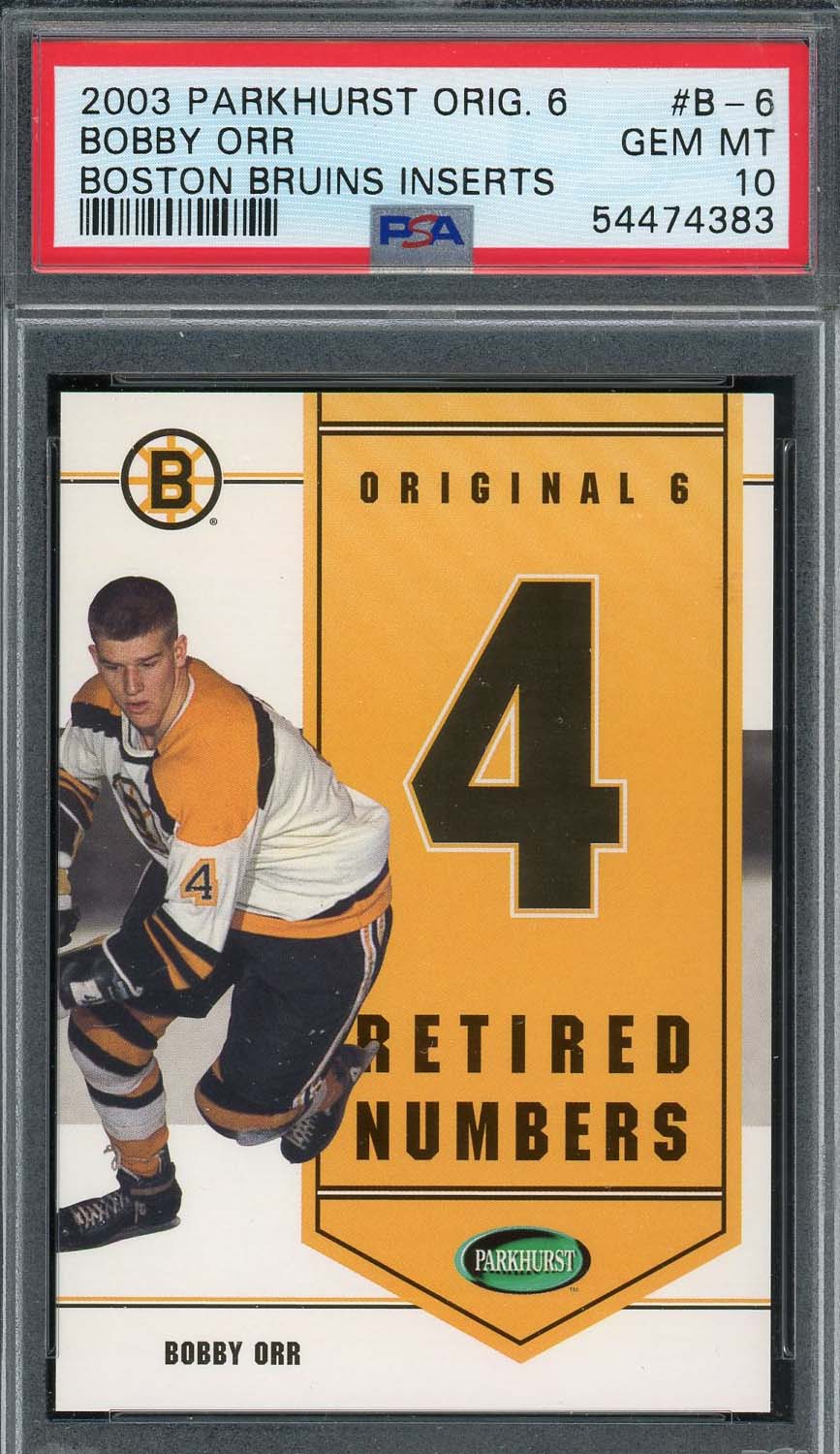 Bobby Orr 2003 Parkhurst Original 6 Hockey Card #B-6 Graded PSA 10