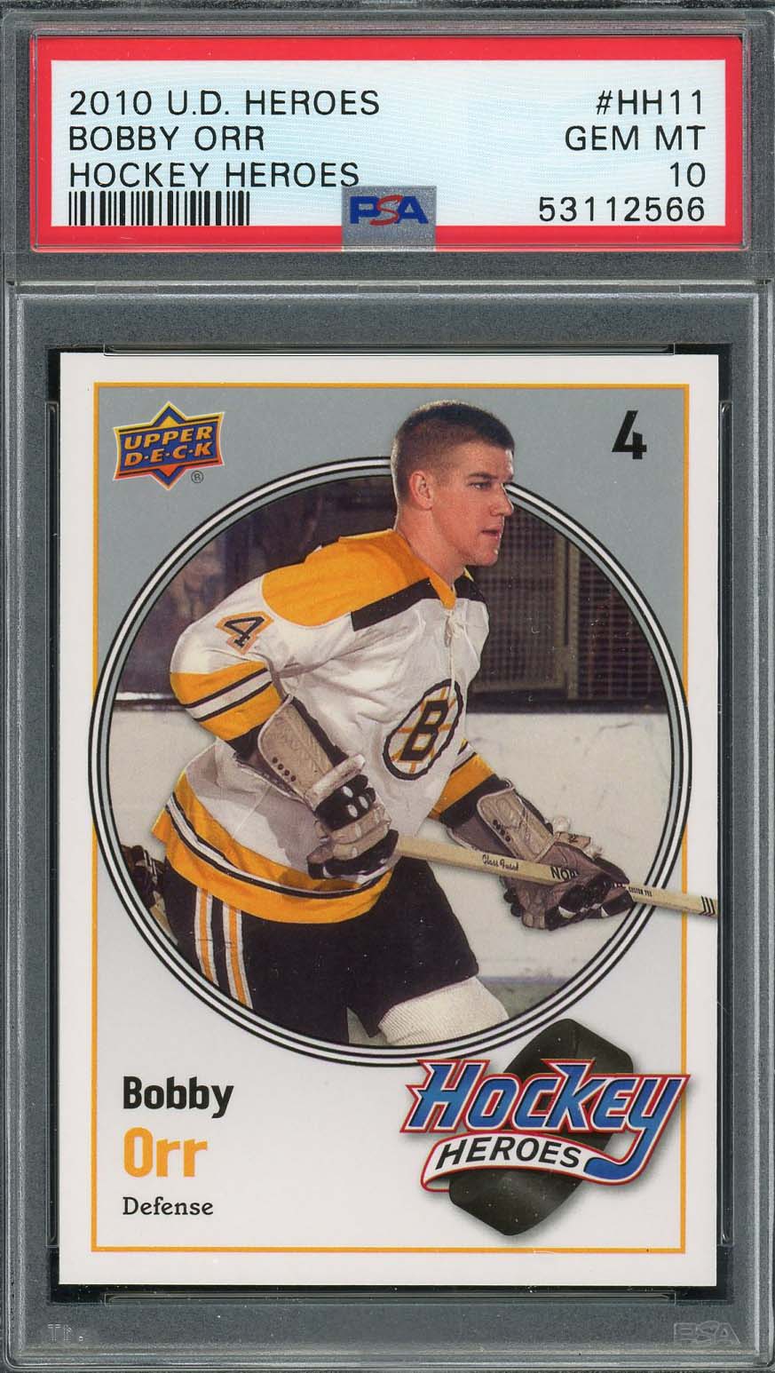 Bobby Orr 2010 Upper Deck Hockey Heroes Card #HH11 Graded PSA 10