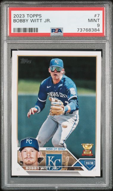 Bobby Witt Jr 2023 Topps Baseball Card #7 Graded PSA 9