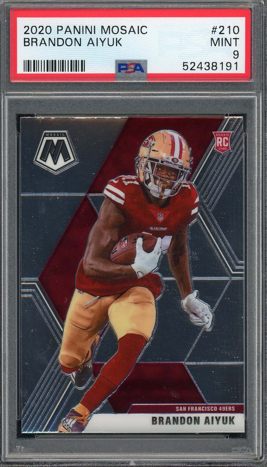 Brandon Aiyuk 2020 Panini Mosaic Football Rookie Card #210 PSA 9