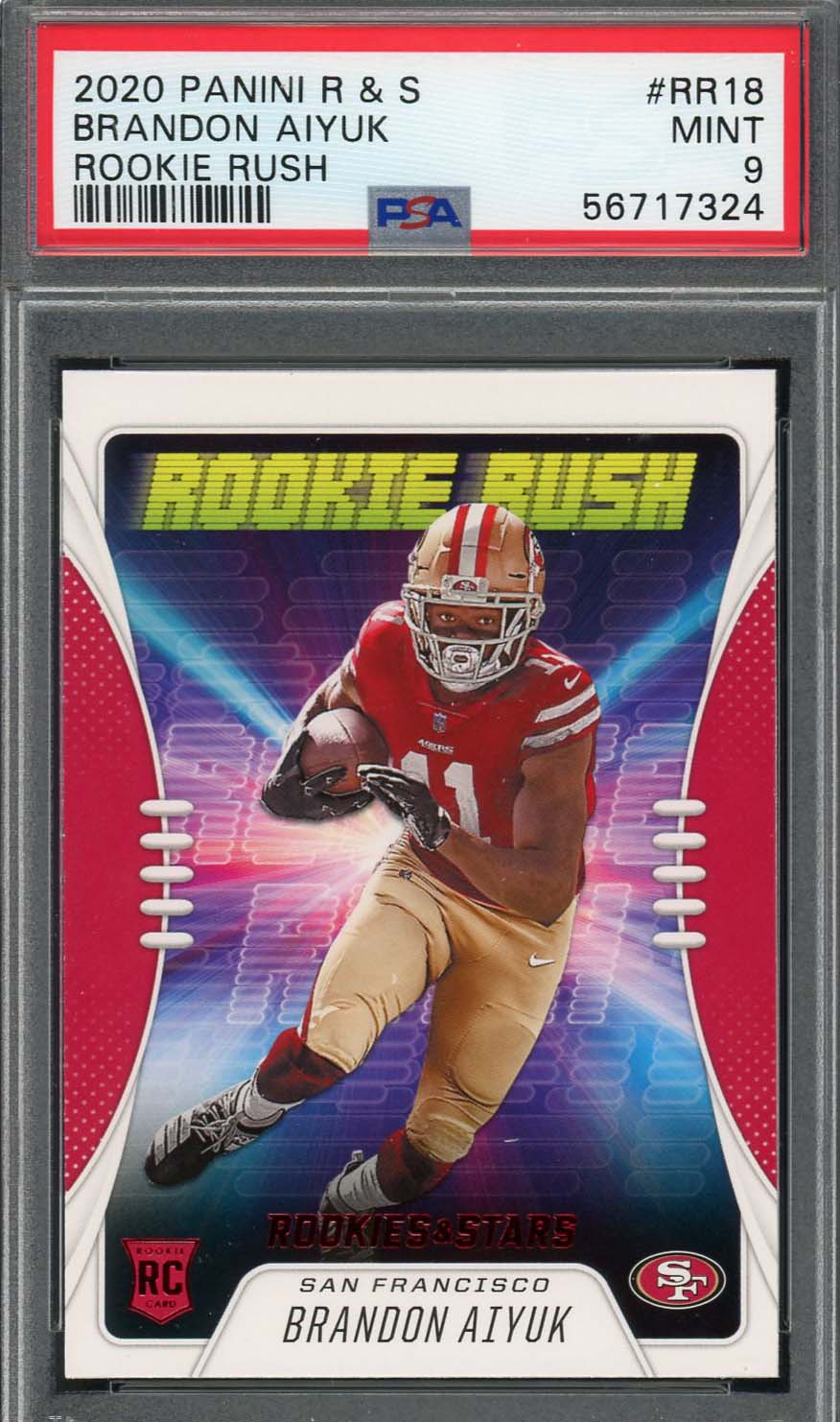 Brandon Aiyuk 2020 Panini Rookies & Stars Rookie Rush Rookie Card #RR18 PSA 9