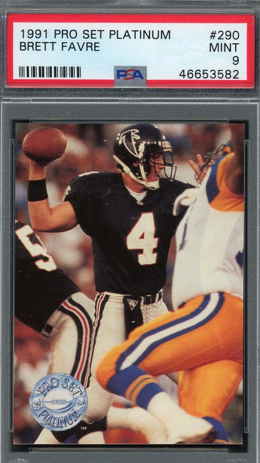 Brett Favre 1991 Pro Set Platinum Football Rookie Card #290 PSA 9