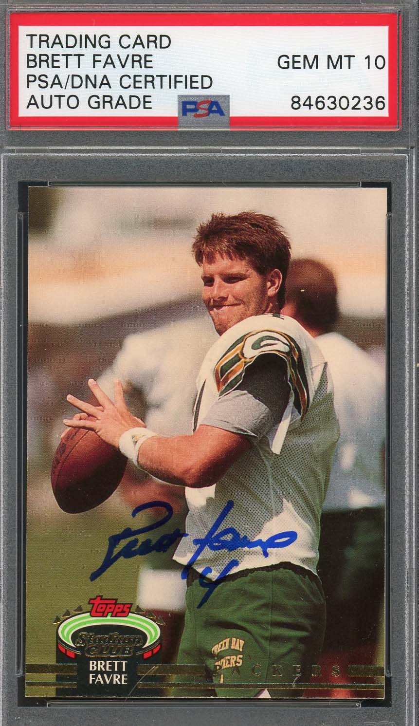 Brett Favre Autographed 1992 Topps Stadium Club Signed Card #683 PSA 10 Auto