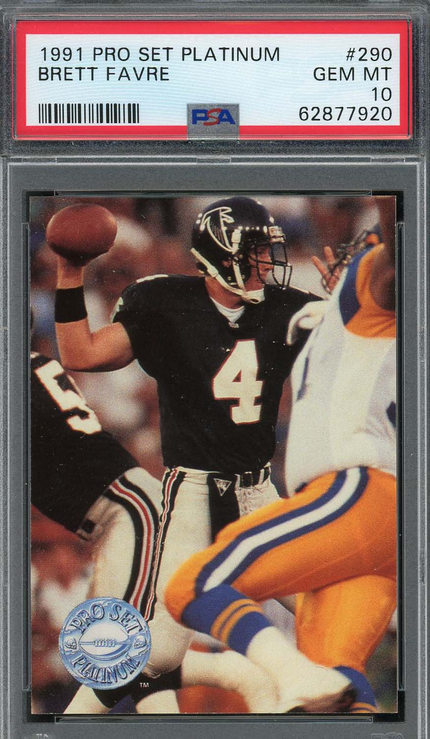 Brett Favre 1991 Pro Set Platinum Football Rookie Card #290 PSA 10