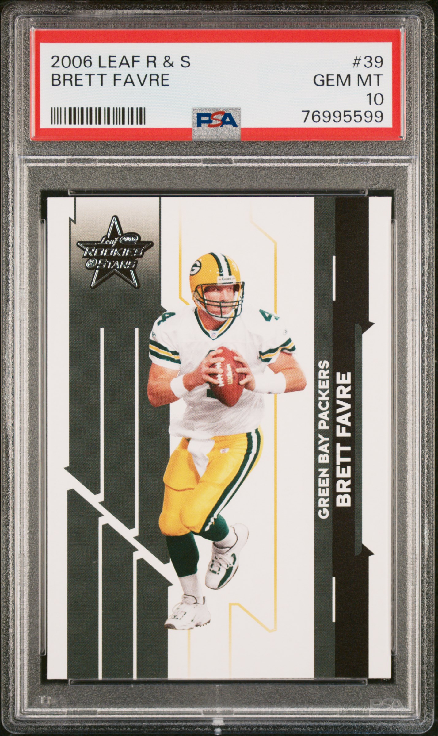 Brett Favre 2006 Leaf Rookies and Stars Football Card #39 Graded PSA 10