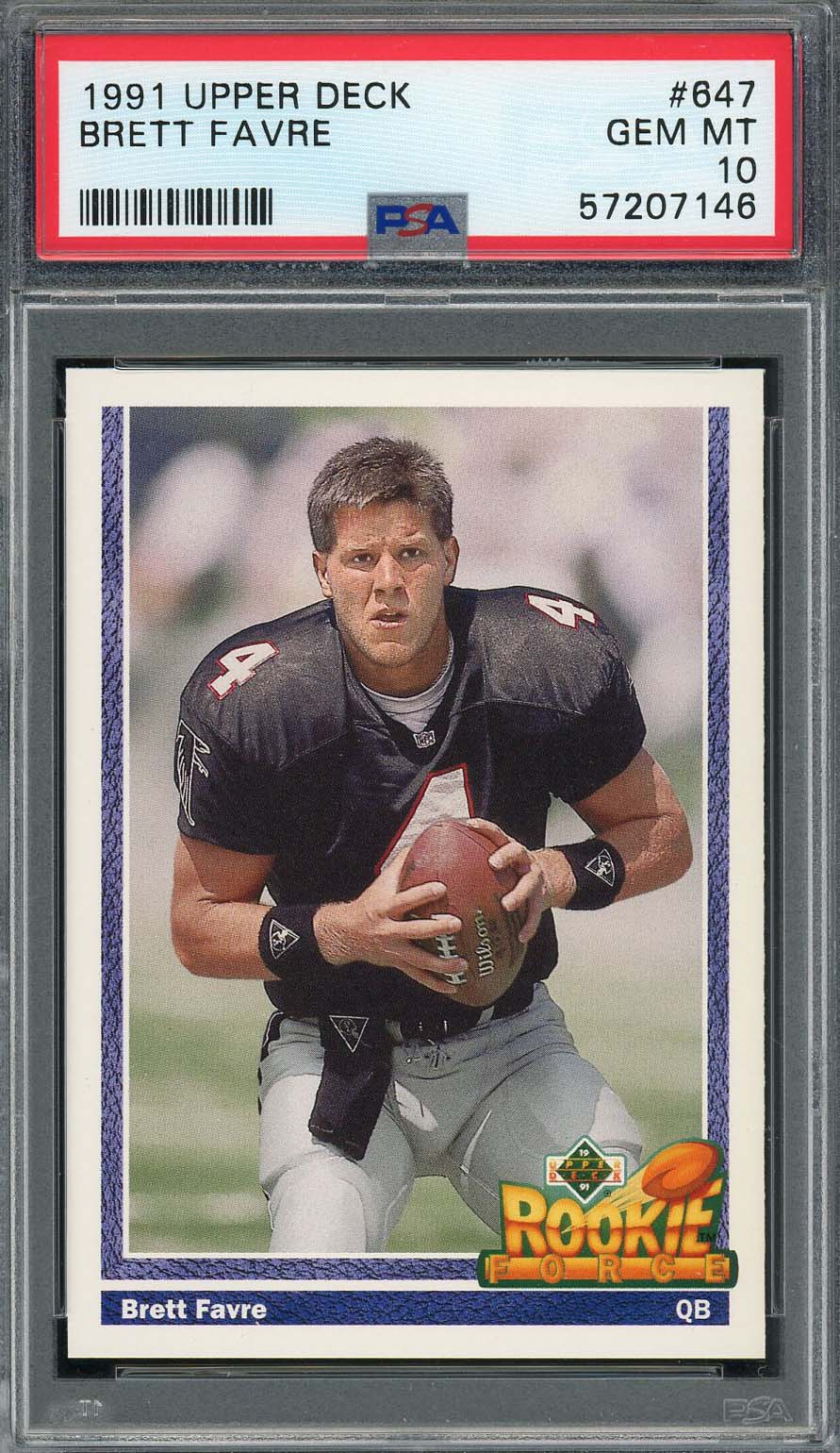 Brett Favre 1991 Upper Deck Football Rookie Card #647 PSA 10