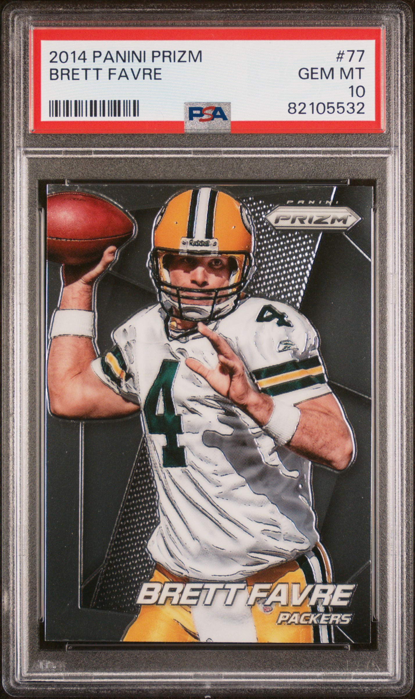 Brett Favre 2014 Panini Prizm Football Card #77 Graded PSA 10
