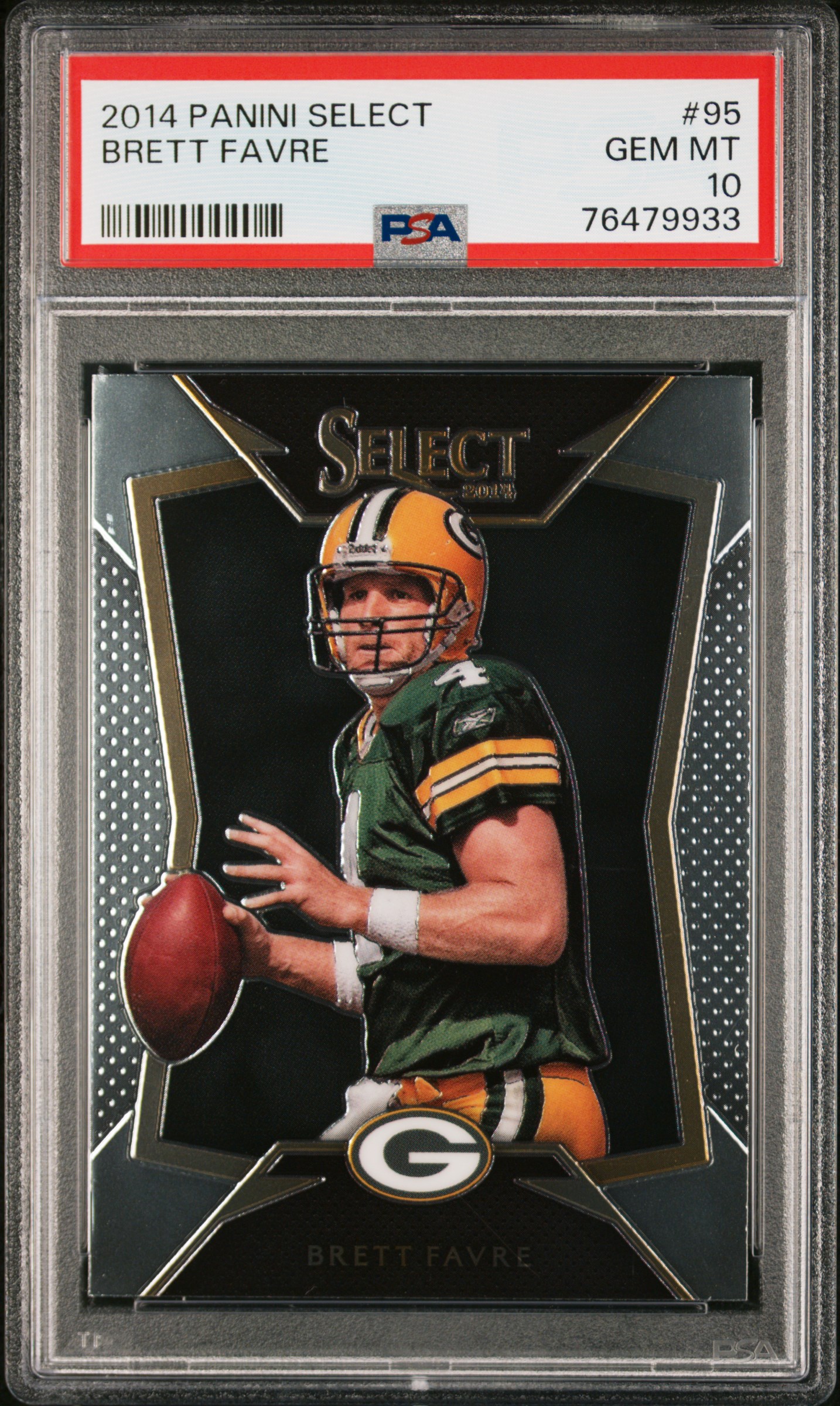 Brett Favre 2014 Panini Select Football Card #95 Graded PSA 10