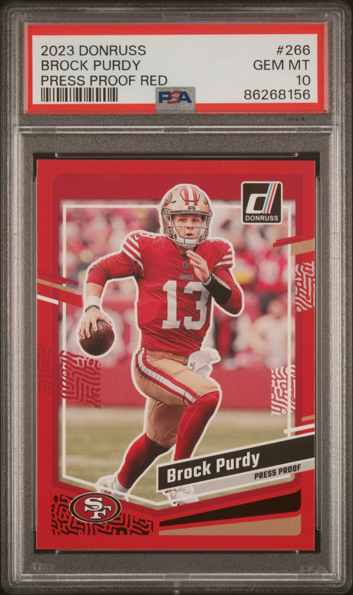 Brock Pudy 2023 Panini Donruss Press Proof Red Football Card #266 Graded PSA 10 Brock Pudy 2023 Panini Donruss Press Proof Red Football Card #266 Graded PSA 10