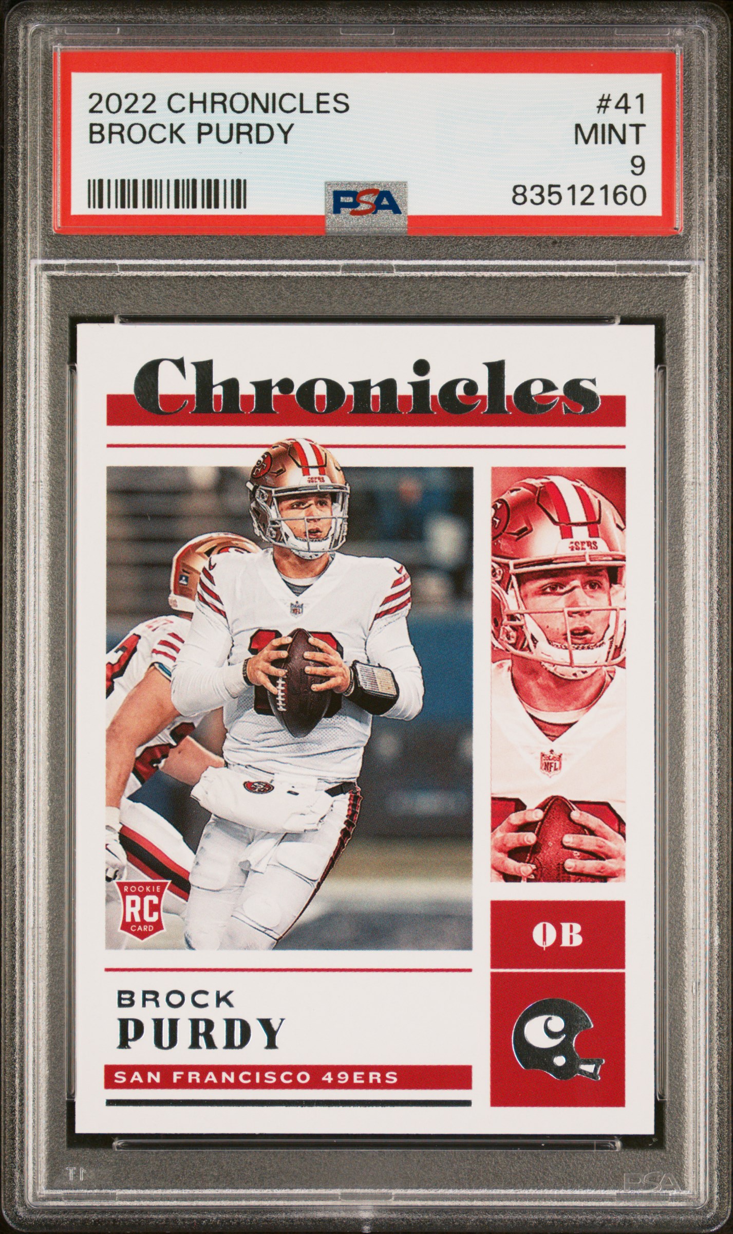 Brock Purdy 2022 Panini Chronicles Football Rookie Card #41 Graded PSA 9