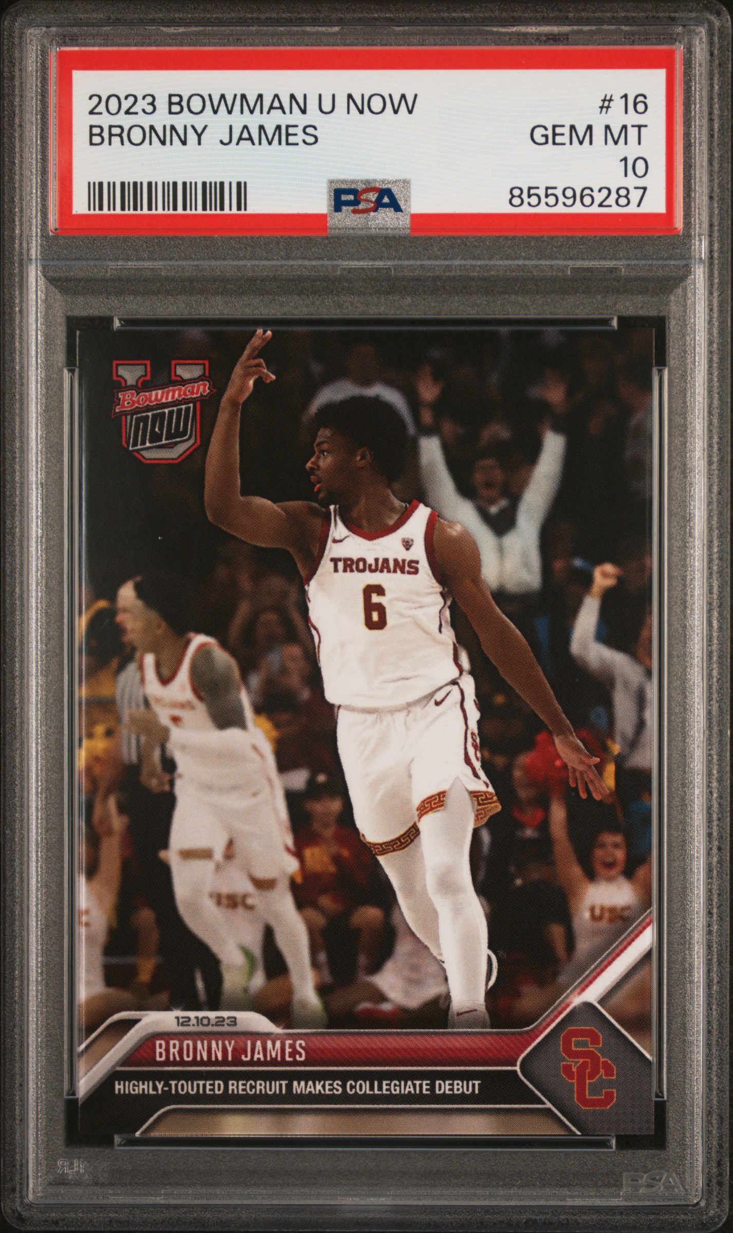 Bronny James 2023 Bowman U Topps Now Basketball Rookie Card #16 Graded PSA 10