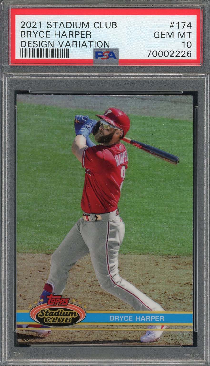 Bryce Harper 2021 Topps Stadium Club Design Variation Card #174 Graded PSA 10