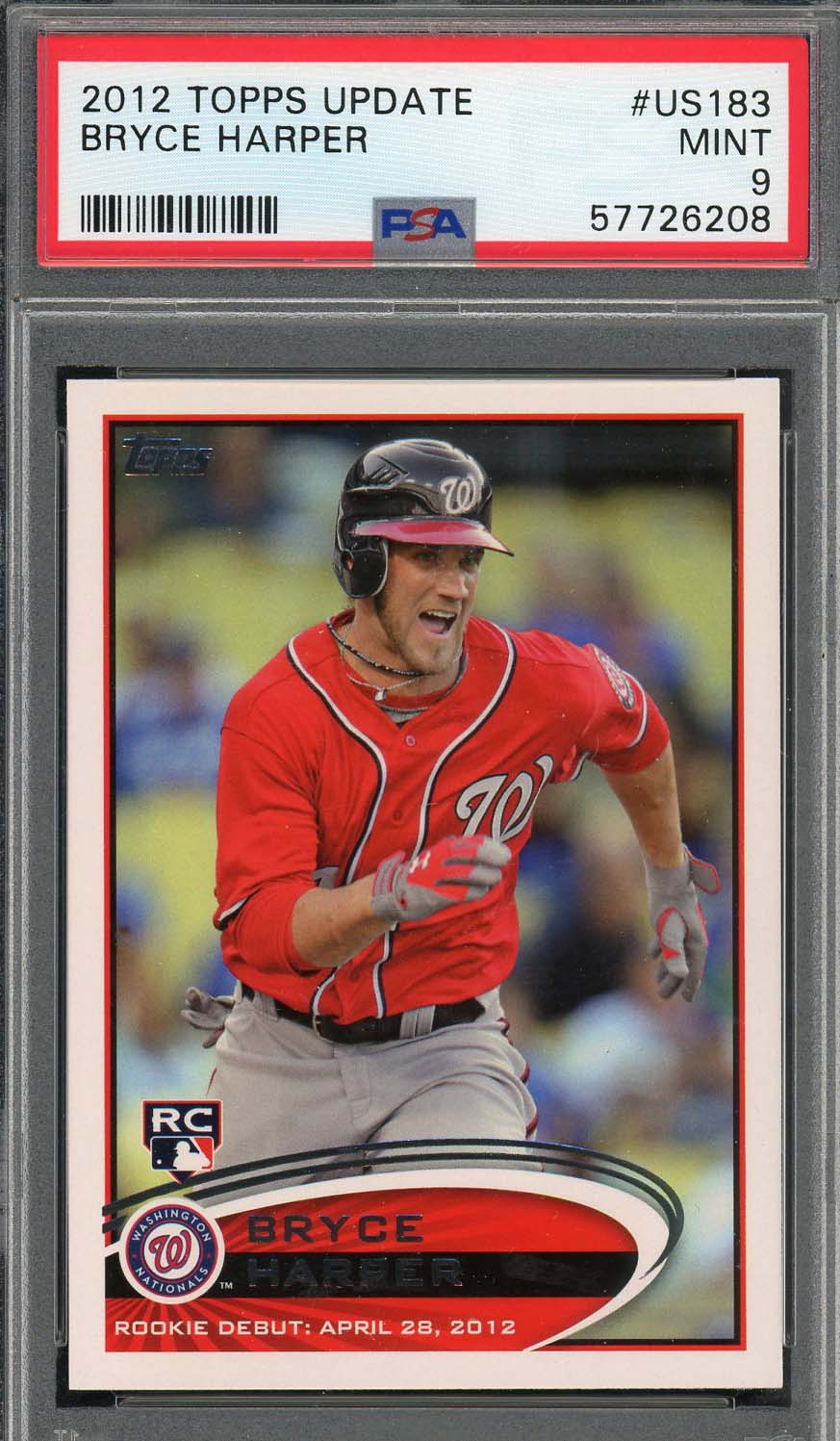 Bryce Harper 2012 Topps Update Baseball Rookie Card RC #US183 Graded PSA 9