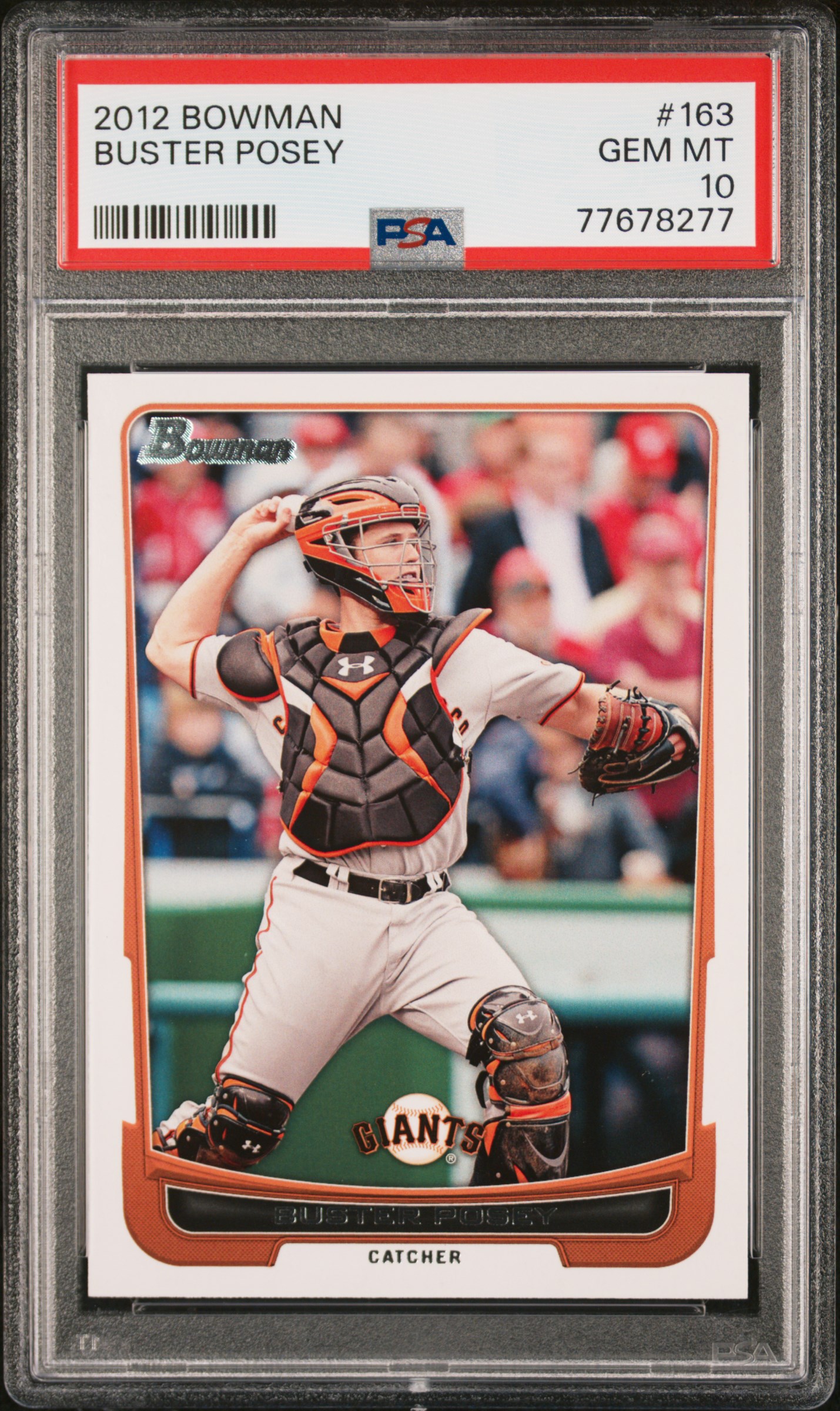 Buster Posey 2012 Bowman Baseball Card #163 Graded PSA 10