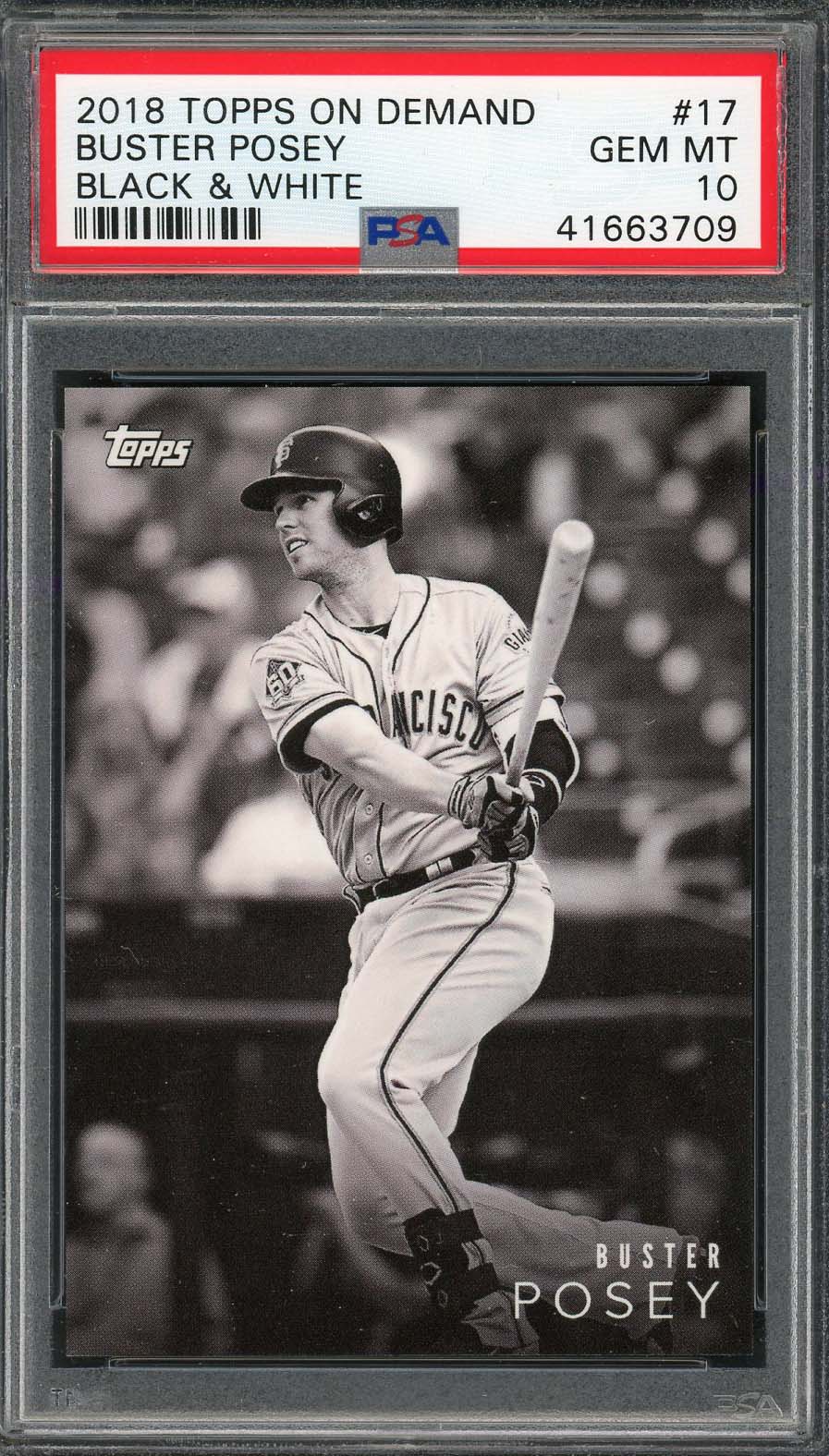 Buster Posey 2018 Topps On Demand Black & White Baseball Card #17 PSA 10 Buster Posey 2018 Topps On Demand Black & White Baseball Card #17 PSA 10