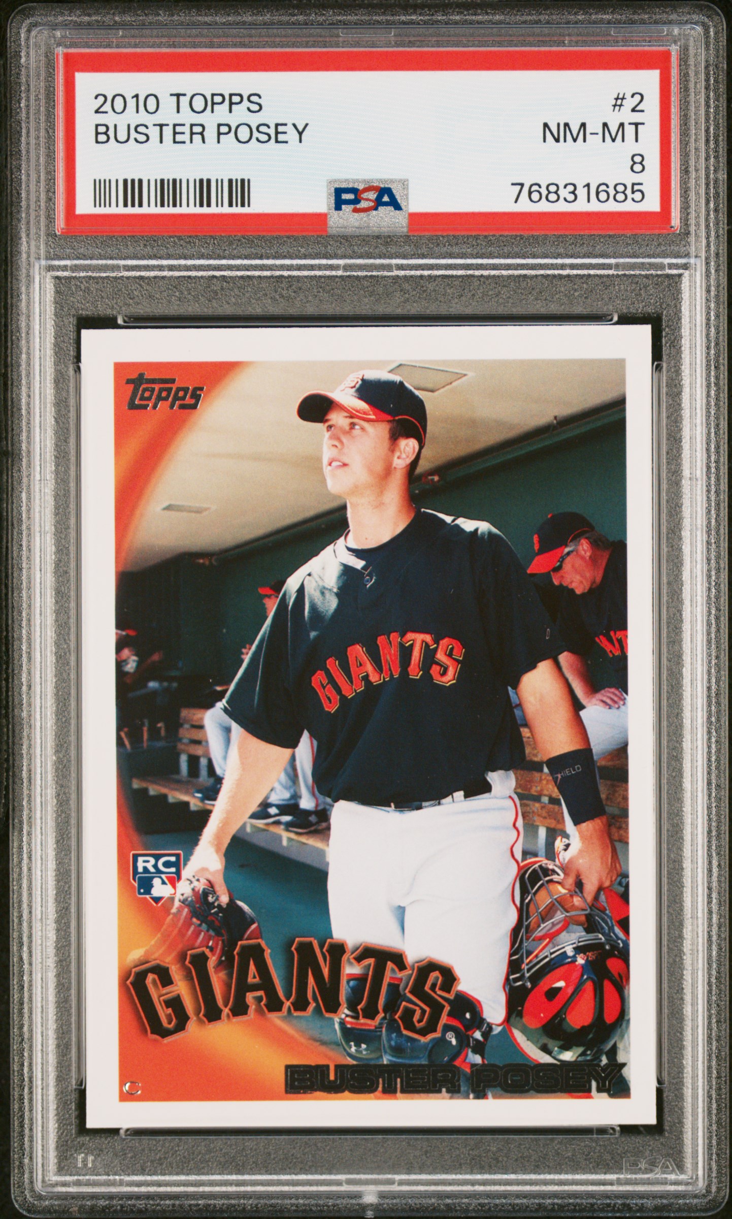 Buster Posey 2010 Topps Baseball Rookie Card #2 Graded PSA 8