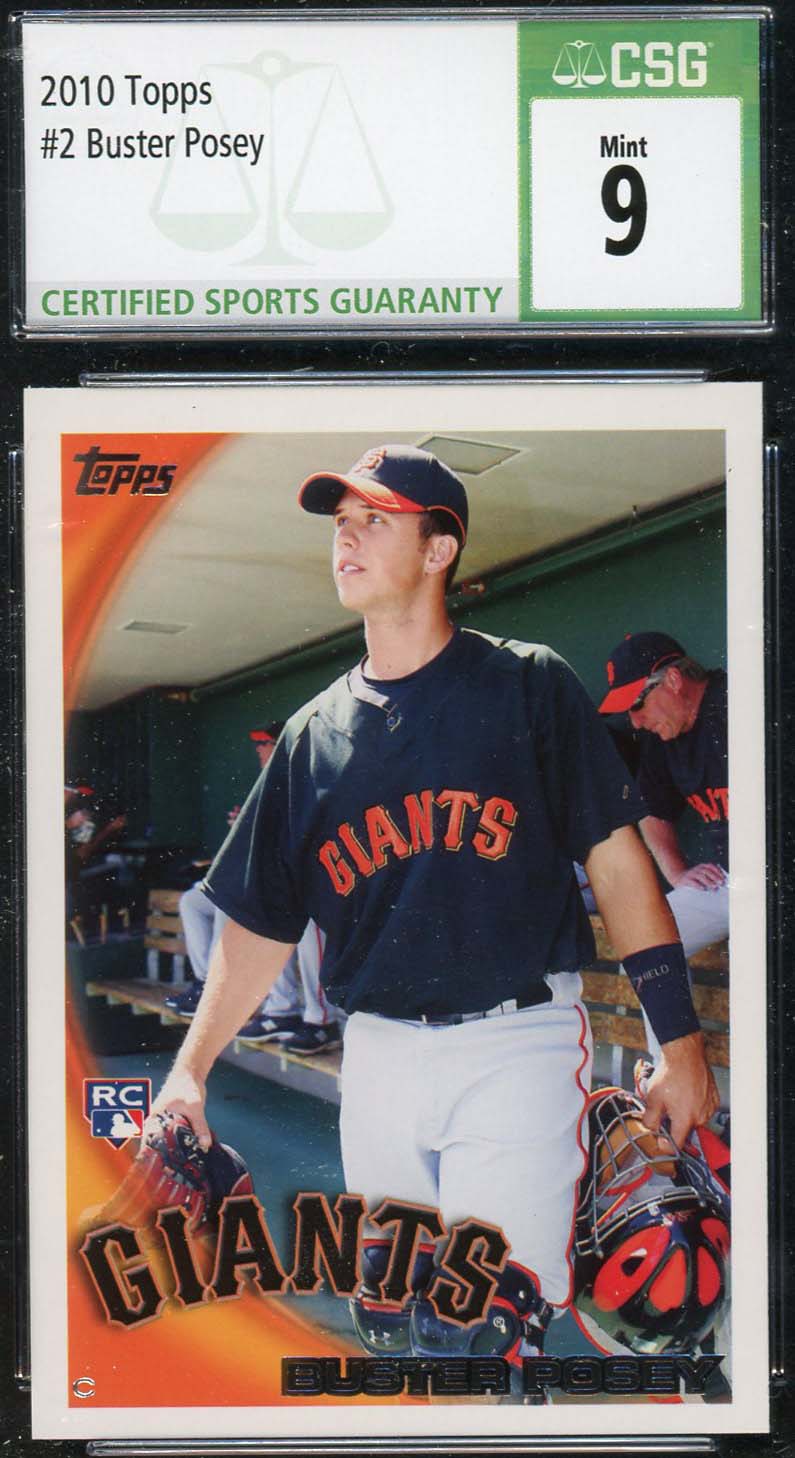 Buster Posey 2010 Topps Baseball Rookie Card RC #2 Graded CSG 9