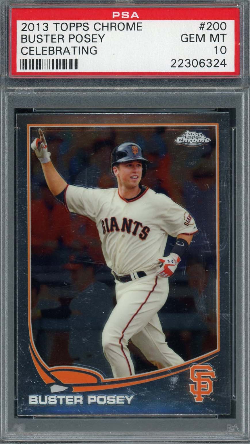 Buster Posey 2013 Topps Chrome Baseball Card #200 Graded PSA 10