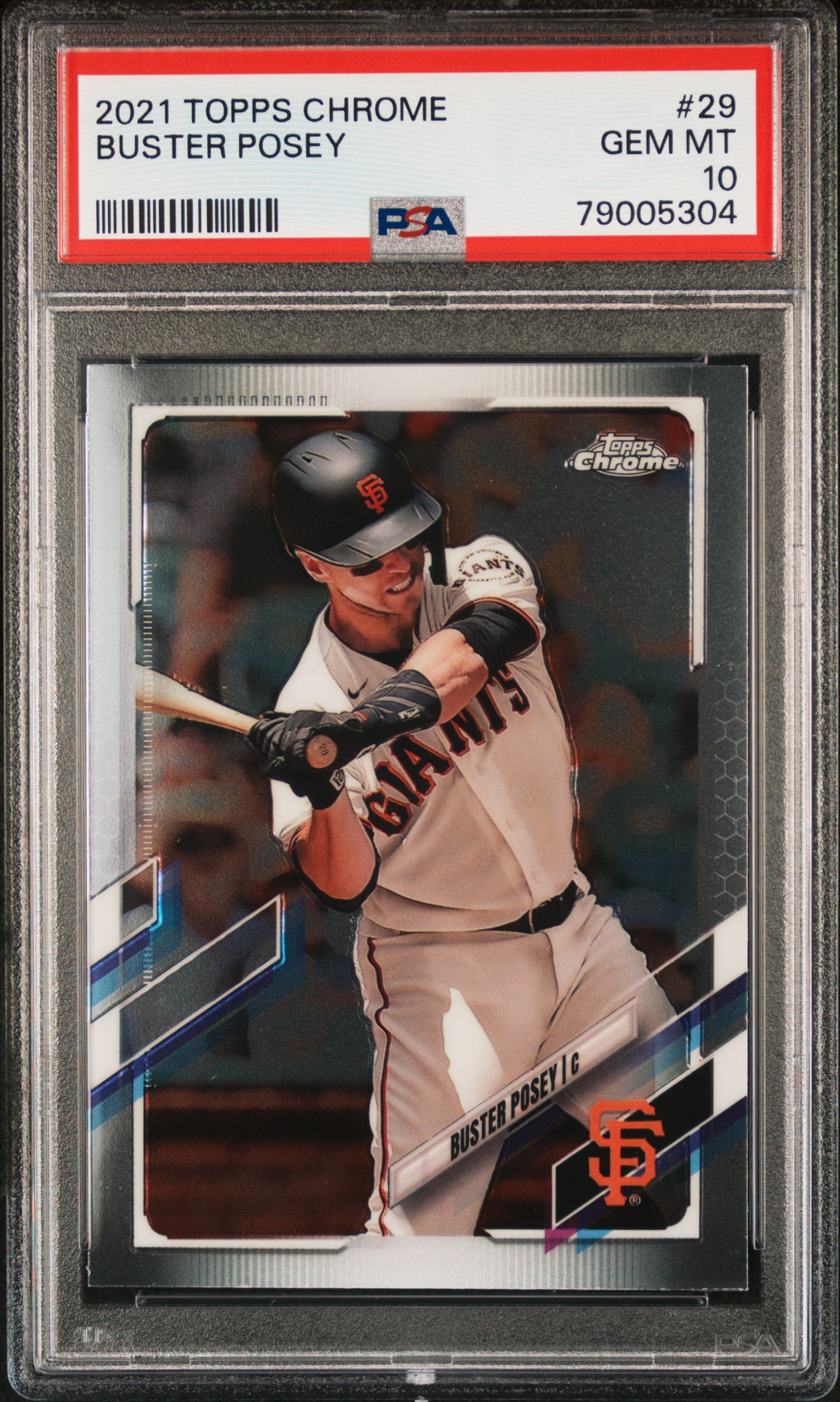 Buster Posey 2021 Topps Chrome Baseball Card #29 Graded PSA 10