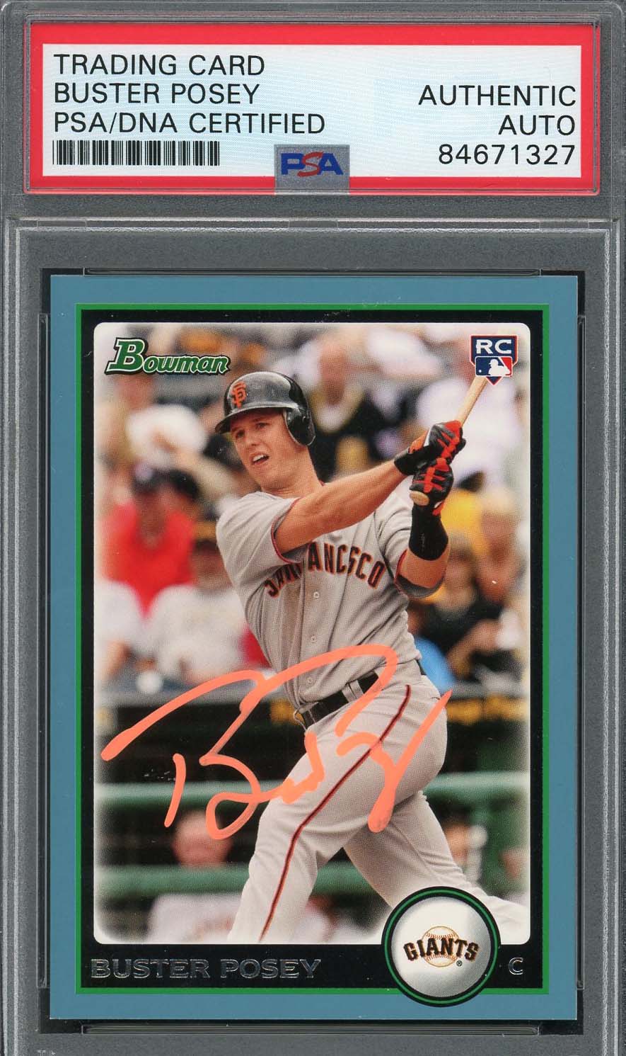 Buster Posey Autographed 2010 Bowman DP Blue Rookie Card #208 Auto PSA 133/399 Buster Posey Autographed 2010 Bowman DP Blue Rookie Card #208 Auto PSA 133/399