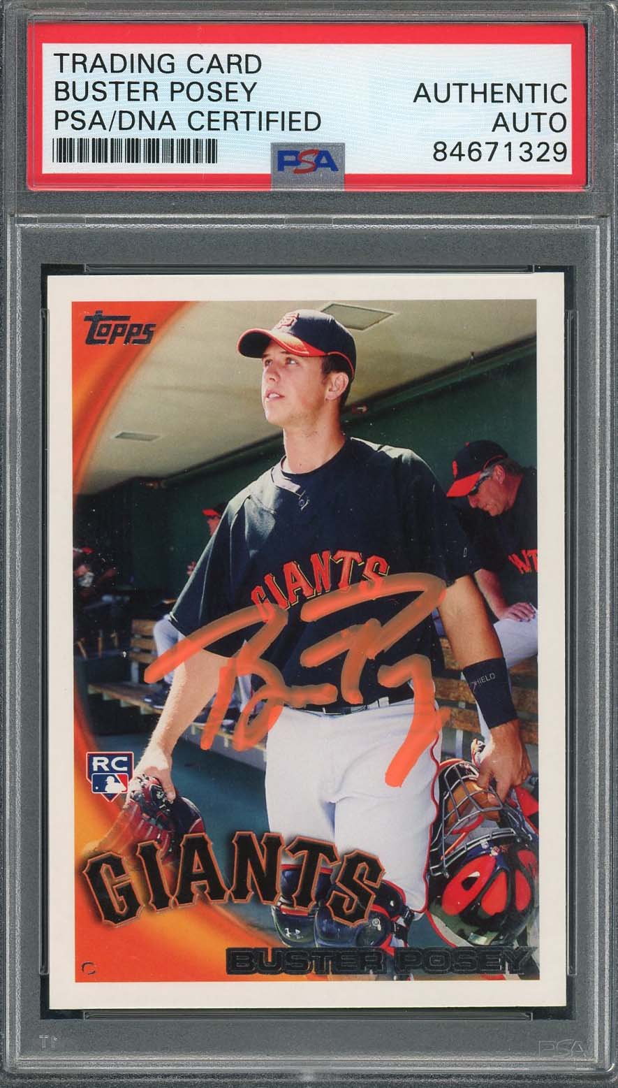 Buster Posey Autographed 2010 Topps Baseball Rookie Card #2 Auto PSA 84671329 Buster Posey Autographed 2010 Topps Baseball Rookie Card #2 Auto PSA 84671329