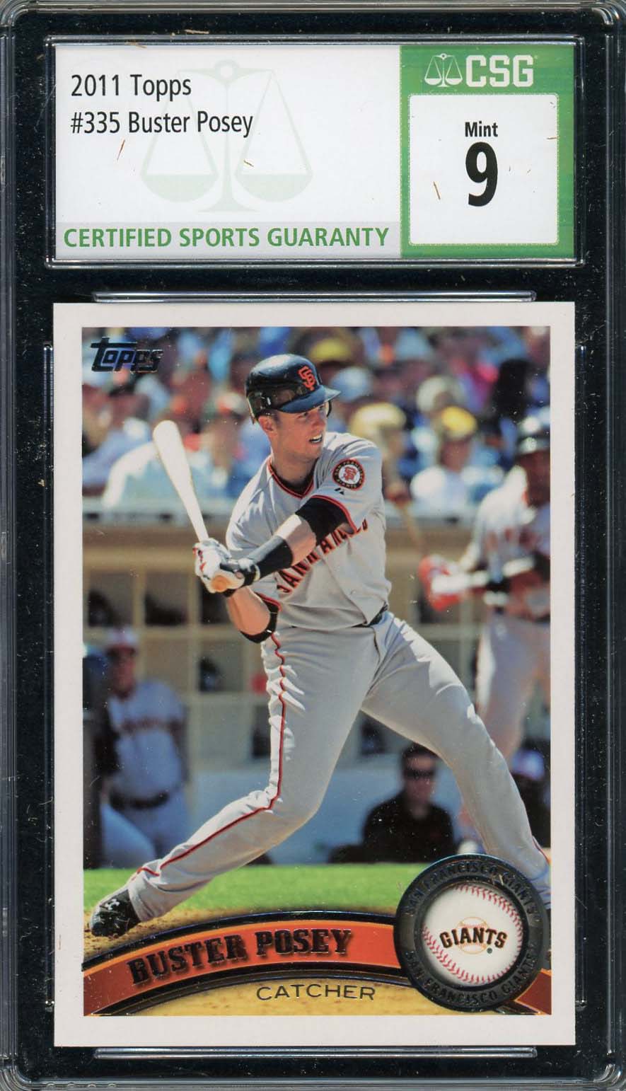Buster Posey 2011 Topps Baseball Card #335 Graded CSG 9 Buster Posey 2011 Topps Baseball Card #335 Graded CSG 9