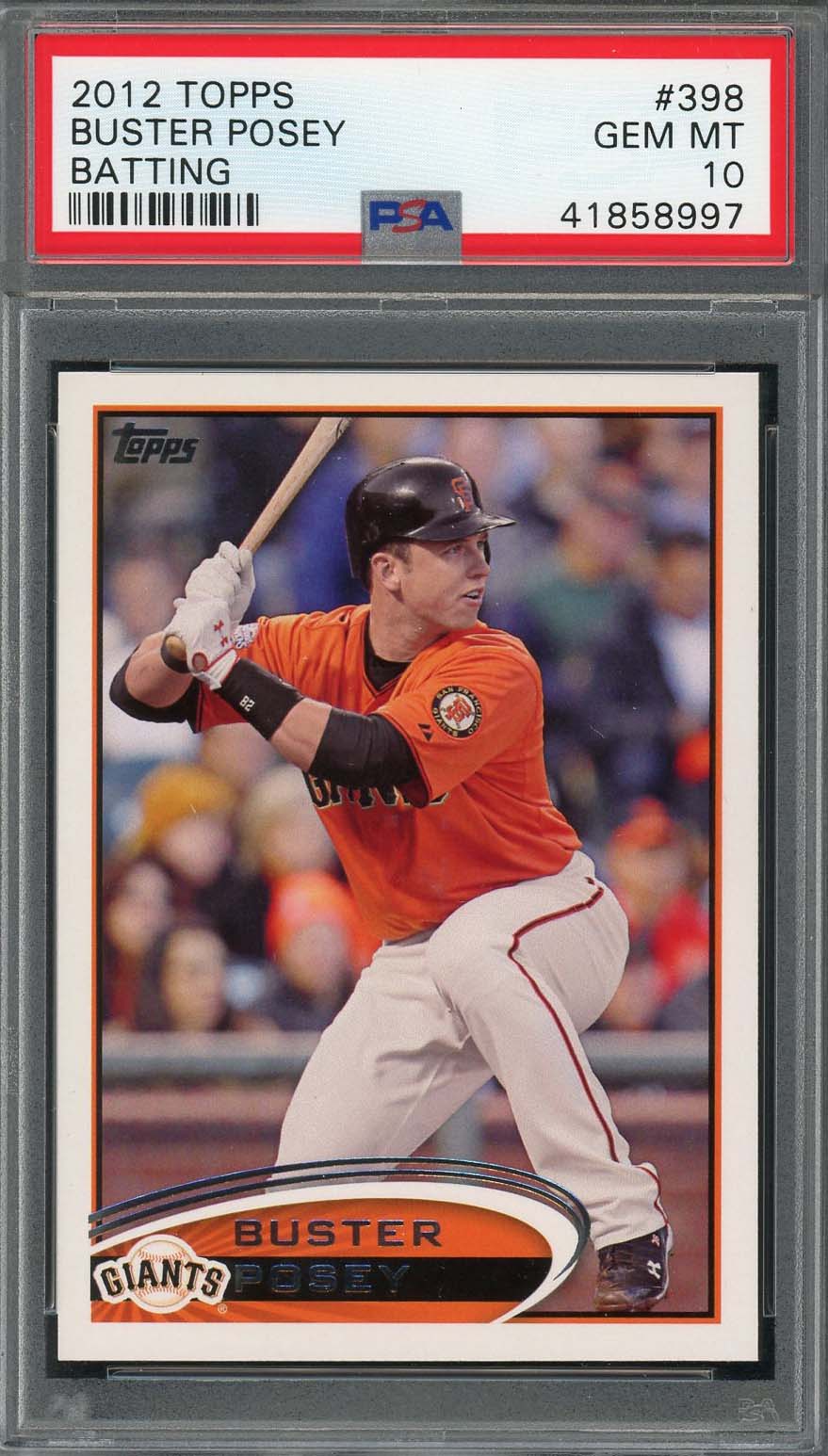 Buster Posey 2012 Topps Baseball Card #398 Graded PSA 10