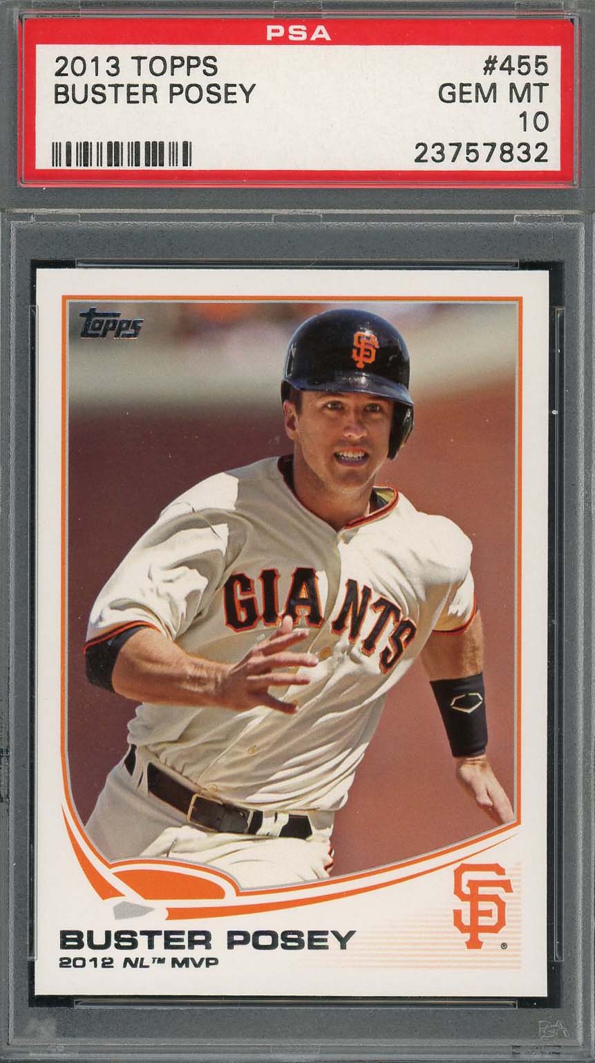 Buster Posey 2013 Topps Baseball Card #455 Graded PSA 10