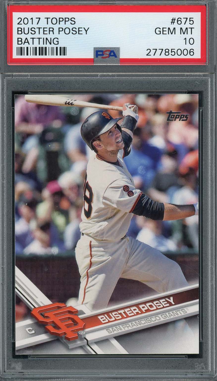 Buster Posey 2017 Topps Batting Baseball Card #675 Graded PSA 10