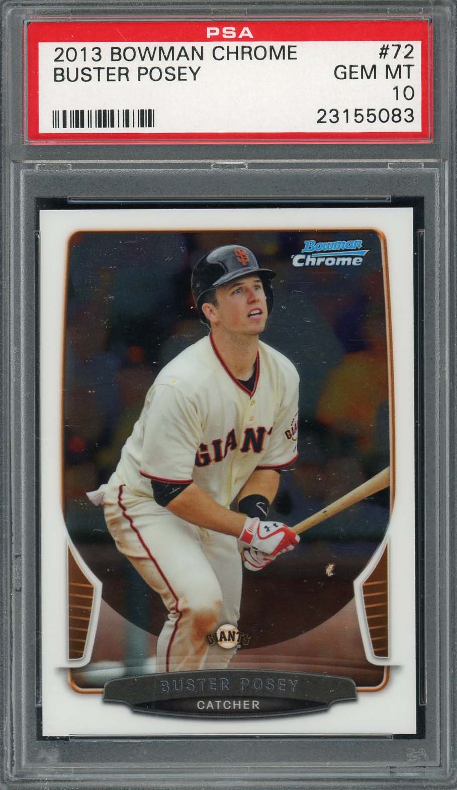 Buster Posey 2013 Bowman Chrome Baseball Card #72 Graded PSA 10 GEM MINT Buster Posey 2013 Bowman Chrome Baseball Card #72 Graded PSA 10 GEM MINT