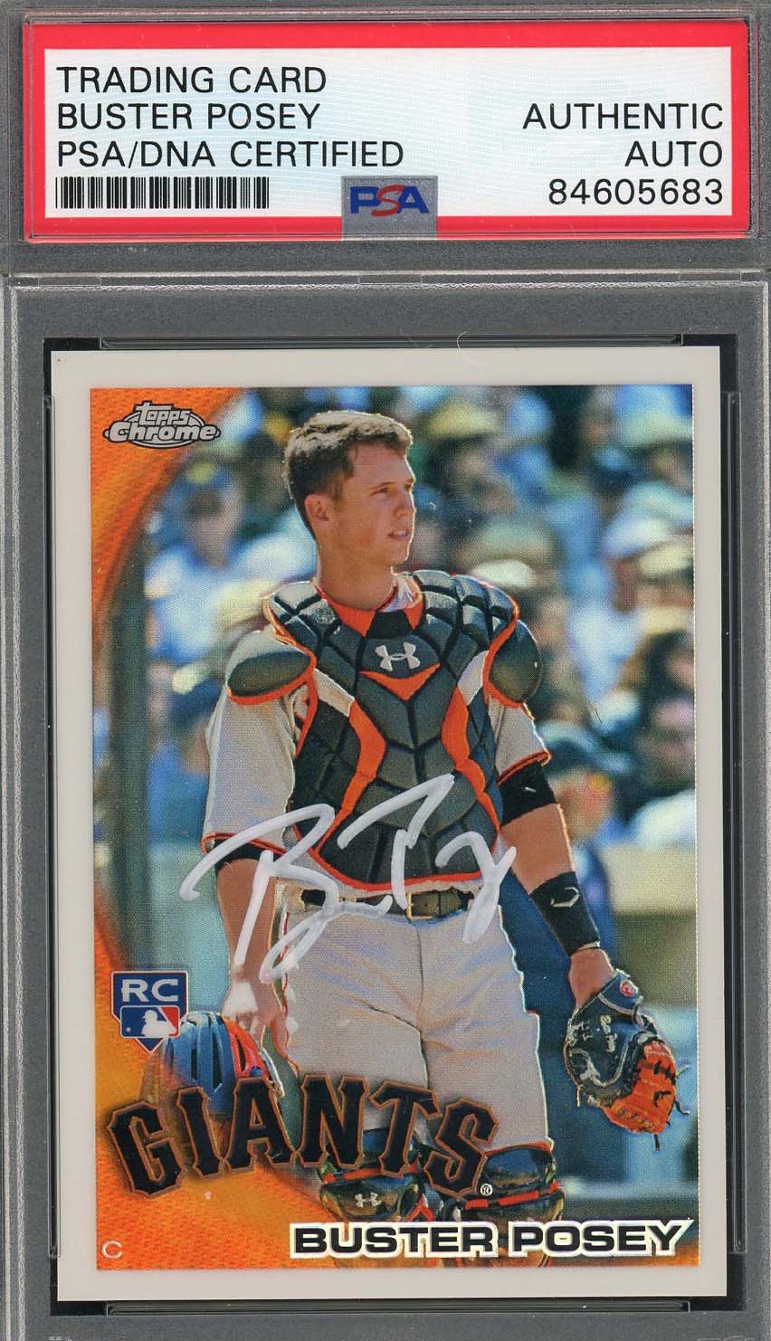 Buster Posey Autographed 2010 Topps Chrome Refractor Signed Rookie Card PSA Auto