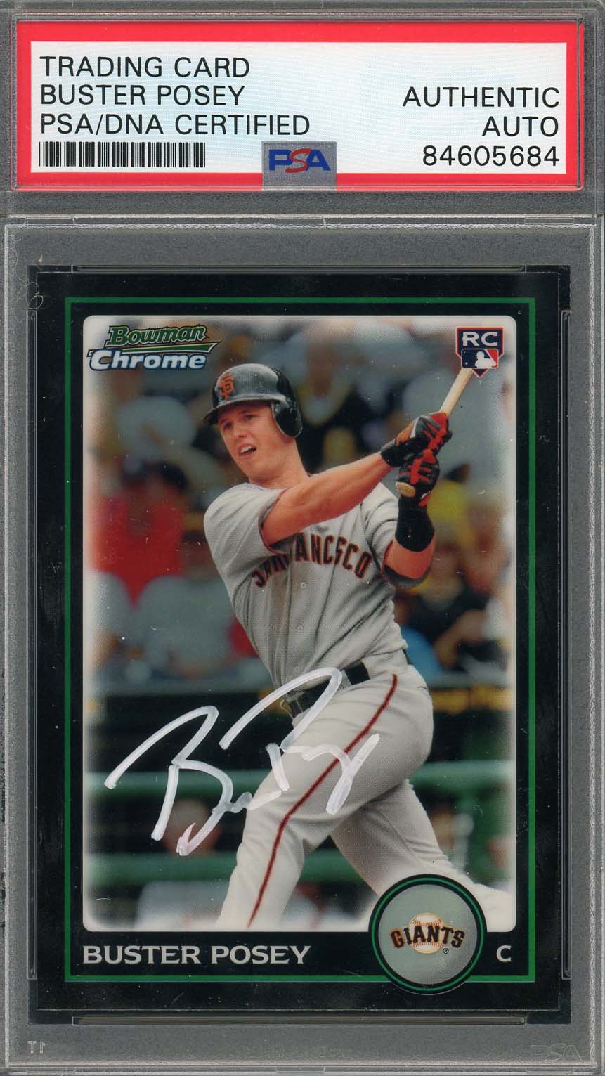 Buster Posey Autographed 2010 Bowman Chrome Refractor Rookie Card PSA Auto