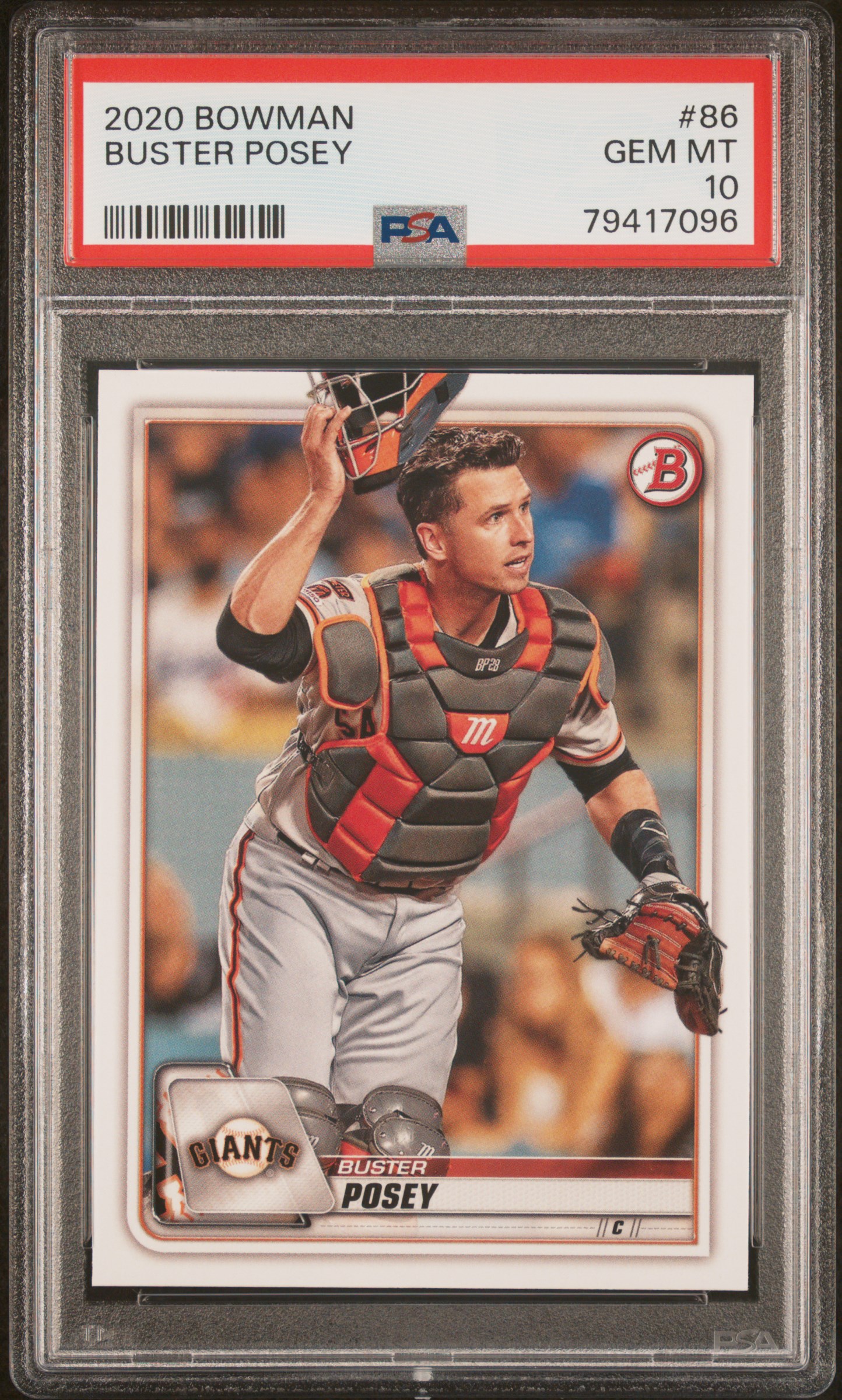 Buster Posey 2020 Panini Bowman Baseball Card #86 Graded PSA 10