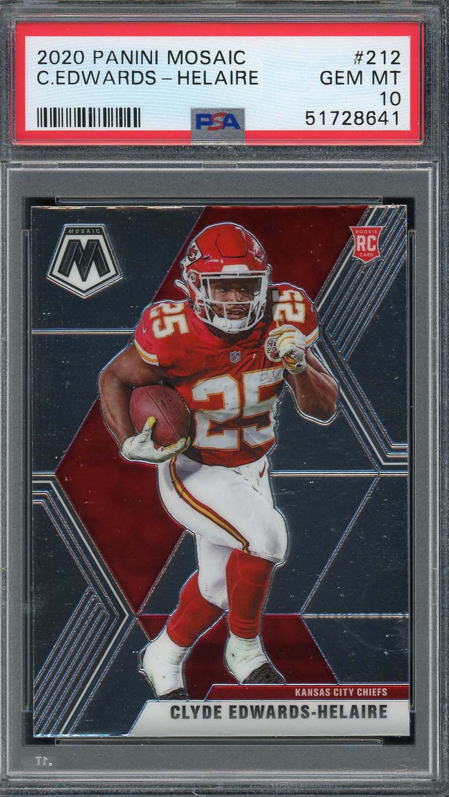 Clyde Edwards-Helaire 2020 Panini Mosaic Football Rookie Card RC #212 PSA 10 Clyde Edwards-Helaire 2020 Panini Mosaic Football Rookie Card RC #212 PSA 10