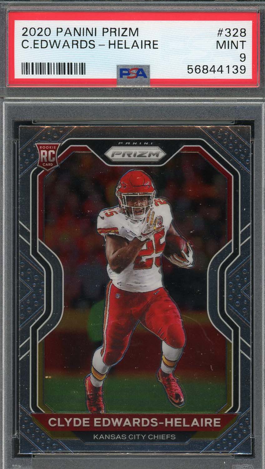 Clyde Edwards-Helaire 2020 Panini Prizm Football Rookie Card RC #328 Graded PSA 9  MINT