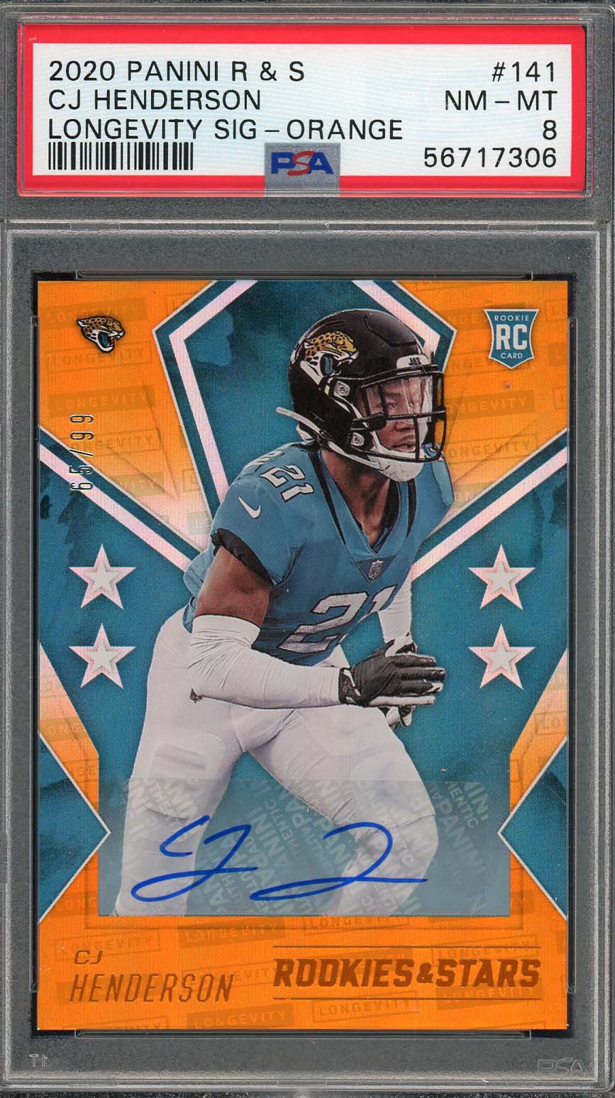 CJ Henderson 2020 Panini Rookies & Stars Autographed Card #141 Graded PSA 8 /99 CJ Henderson 2020 Panini Rookies & Stars Autographed Card #141 Graded PSA 8 /99