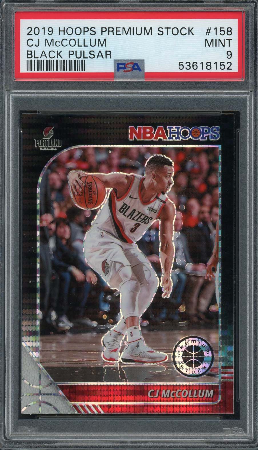 CJ Mccollum 2019 Panini Hoops Premium Stock Pulsar Card #158 PSA 10 CJ Mccollum 2019 Panini Hoops Premium Stock Pulsar Card #158 PSA 10