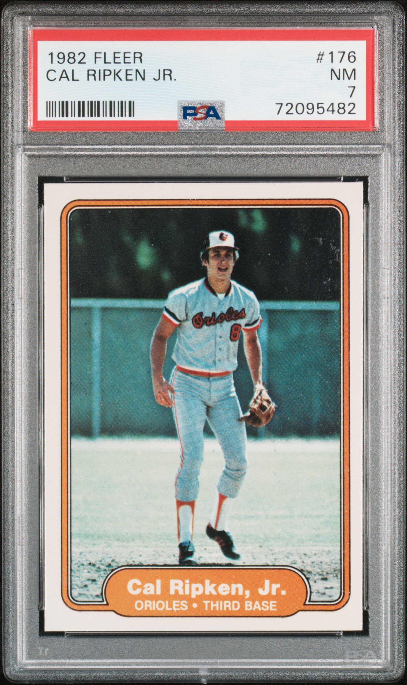 Cal Ripken Jr 1982 Fleer Baseball Rookie Card #176 Graded PSA 7