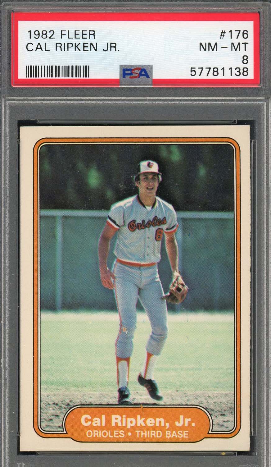 Cal Ripken Jr 1982 Fleer Baseball Rookie Card RC #716 Graded PSA 8