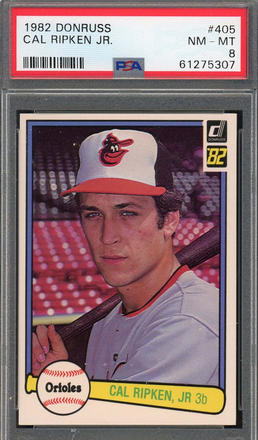 Cal Ripken Jr 1982 Donruss Baseball Rookie Card RC #405 Graded PSA 8