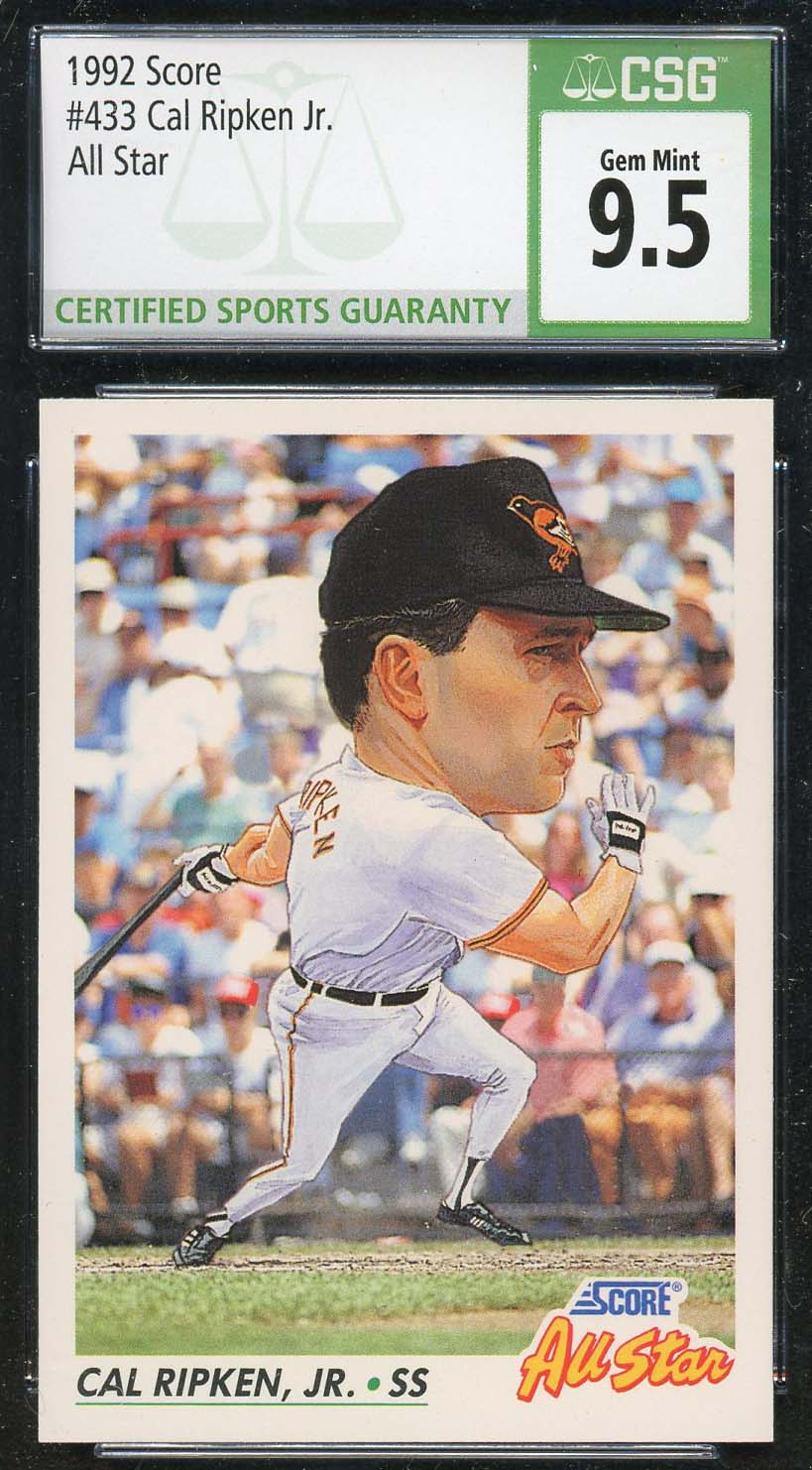 Cal Ripken Jr 1992 Score All Star Baseball Card #433 Graded CSG 9.5