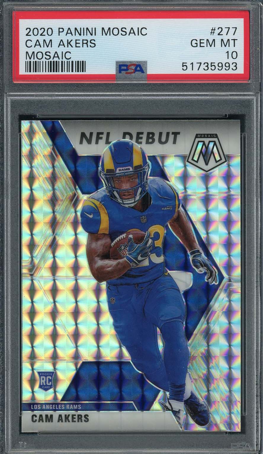 Cam Akers 2020 Panini Mosaic Football Rookie Card #277 PSA 10 Cam Akers 2020 Panini Mosaic Football Rookie Card #277 PSA 10