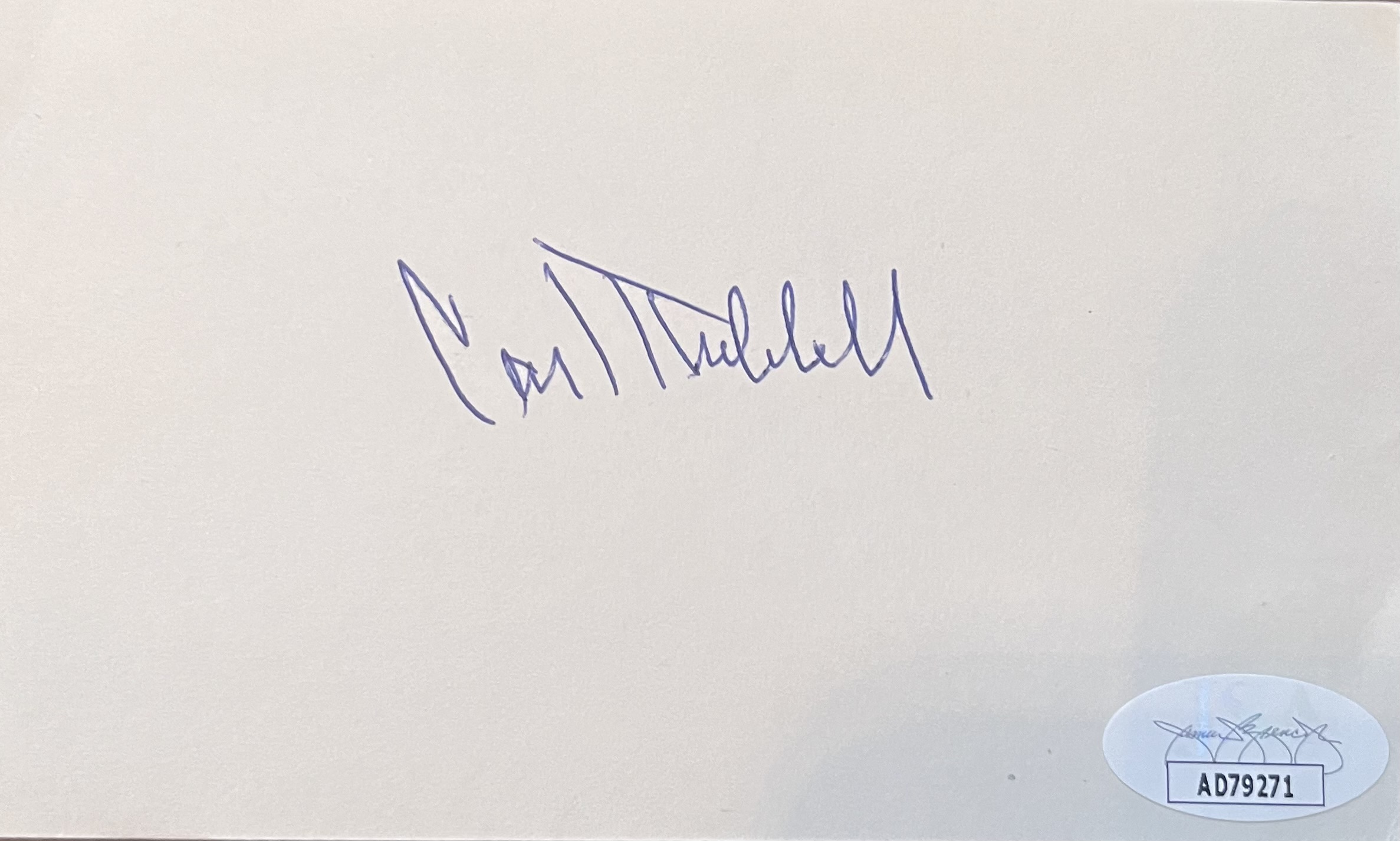 Carl Hubbell Autographed 3x5 Signed Index Card JSA COA