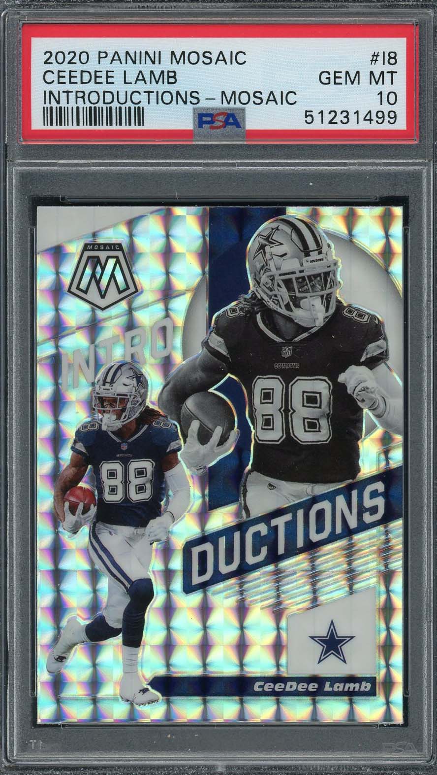 Ceedee Lamb 2020 Panini Mosaic Introductions Mosaic Rookie Card #I8 PSA 10 Ceedee Lamb 2020 Panini Mosaic Introductions Mosaic Rookie Card #I8 PSA 10