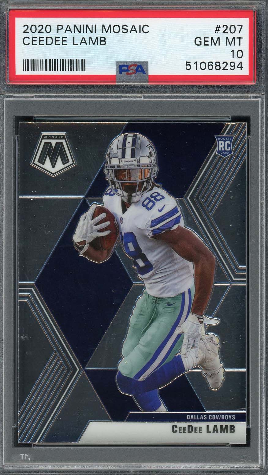 Ceedee Lamb 2020 Panini Mosaic Football Rookie Card #207 PSA 10