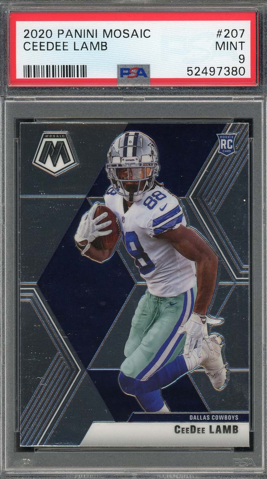 Ceedee Lamb 2020 Panini Mosaic Football Rookie Card #207 PSA 9