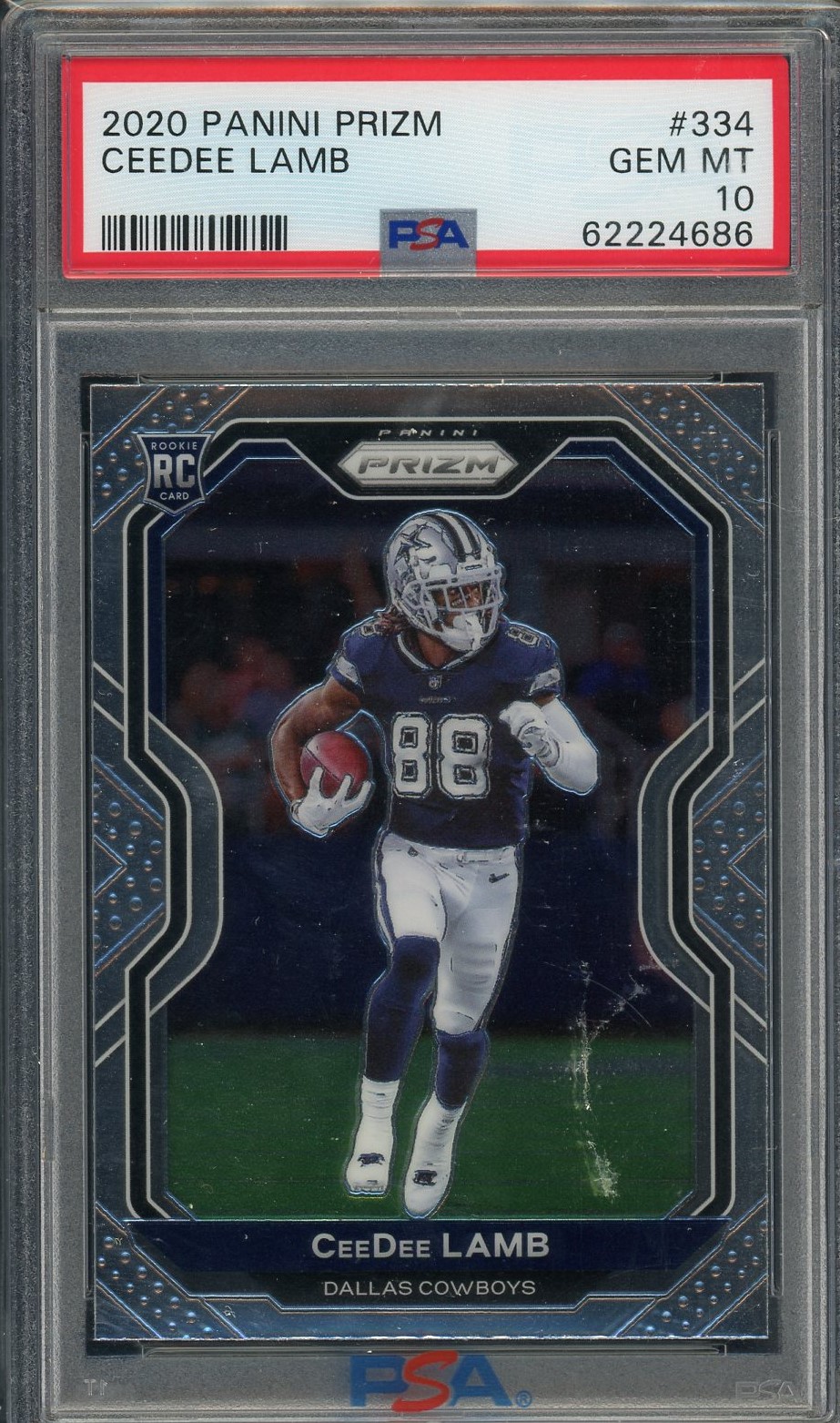 CeeDee Lamb 2020 Panini Prizm Football Rookie Card #334 Graded PSA 10