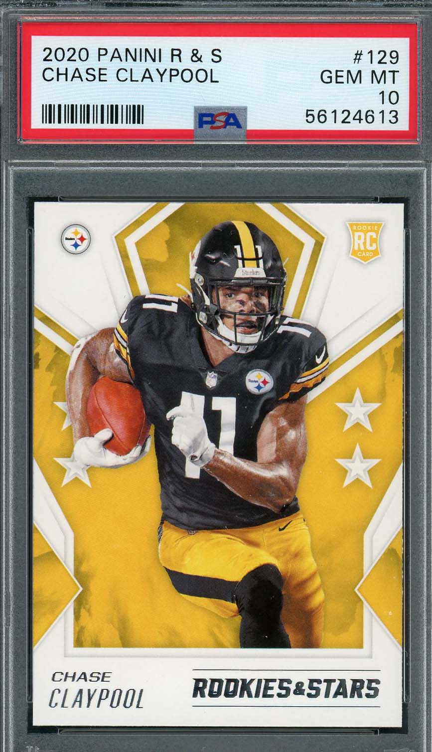 Chase Claypool 2020 Panini Rookies & Stars Rookie Card RC #129 Graded PSA 10 Chase Claypool 2020 Panini Rookies & Stars Rookie Card RC #129 Graded PSA 10