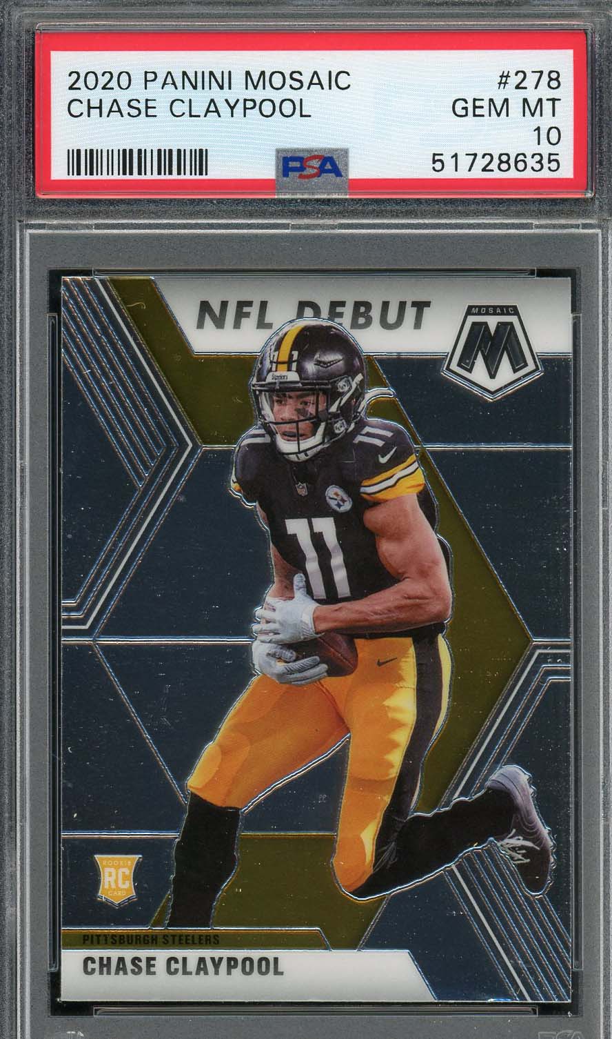 Chase Claypool 2020 Panini Mosaic Football Rookie Card RC #278 PSA 10