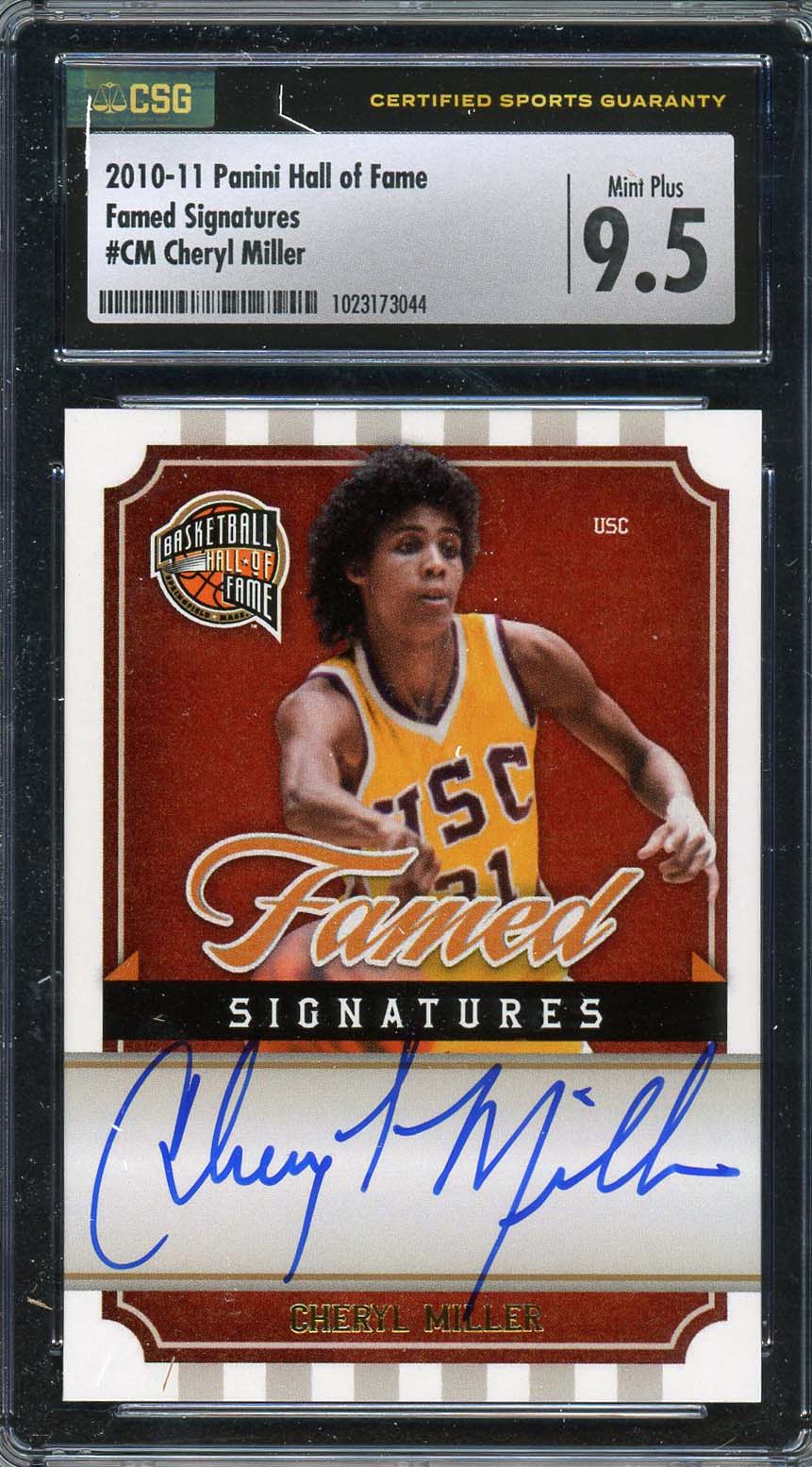 Cheryl Miller Autographed 2010 Panini Hall of Famed Signatures Signed Card CSG 9.5